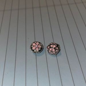 2 flower pandora charms